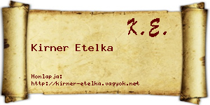 Kirner Etelka névjegykártya